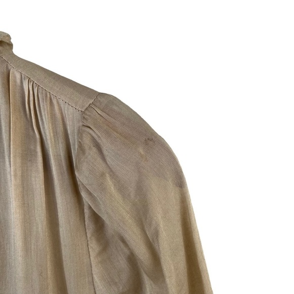 DSQUARED Cottagecore Cotton Ruffled V-Neck Long Sleeve Midi Dress - Picture 13 of 14